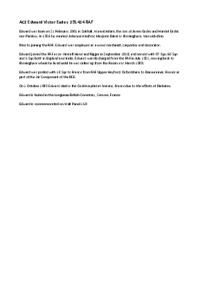 A preview of a PDF biography for Eades, Edward Victor
